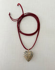 Wild Heart Suede Necklace - Burgundy Red