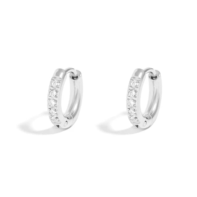 Tiny CZ Huggies - Silver