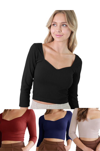 Mindy Sweetheart Top (multiple colors)