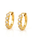 Varra Bezel Mini Hoop Earring - Gold