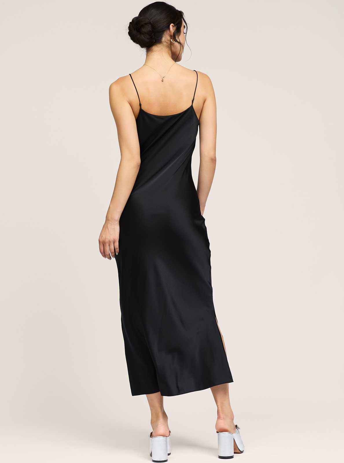 Camilla Silk Midi Dress in Brown
