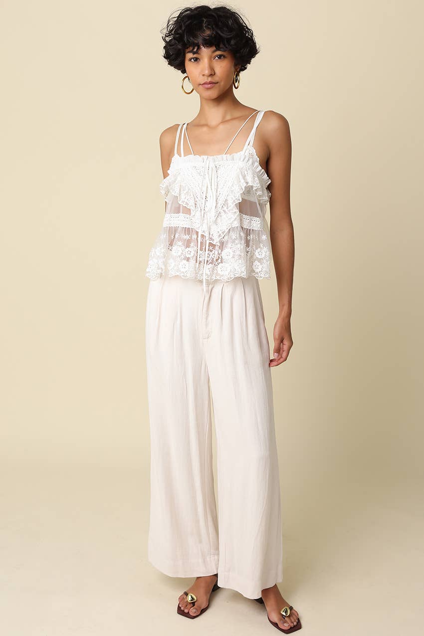 Bianca Lace Ruffle Camisole Top