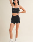 Quinn Contrast Top- Black