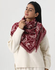 Women Paisley Print Tassel Triangle Scarf Warm Shawl Wrap