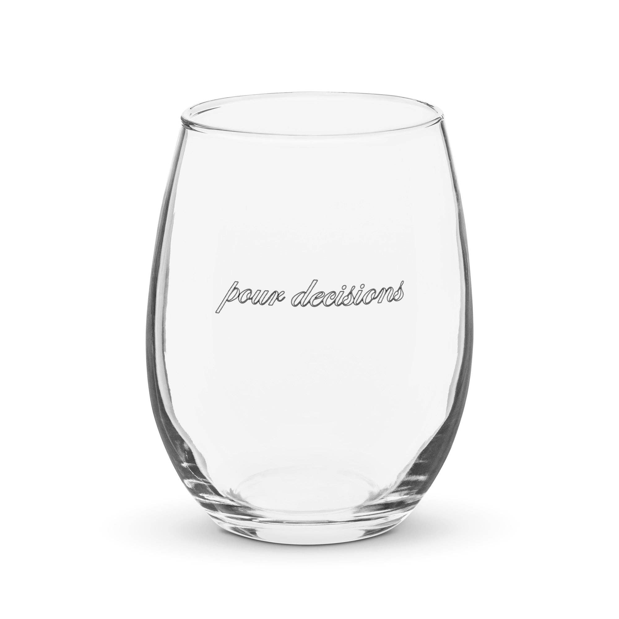 'Pour Decisions' Stemless Wine Glass - Thumbnail 3