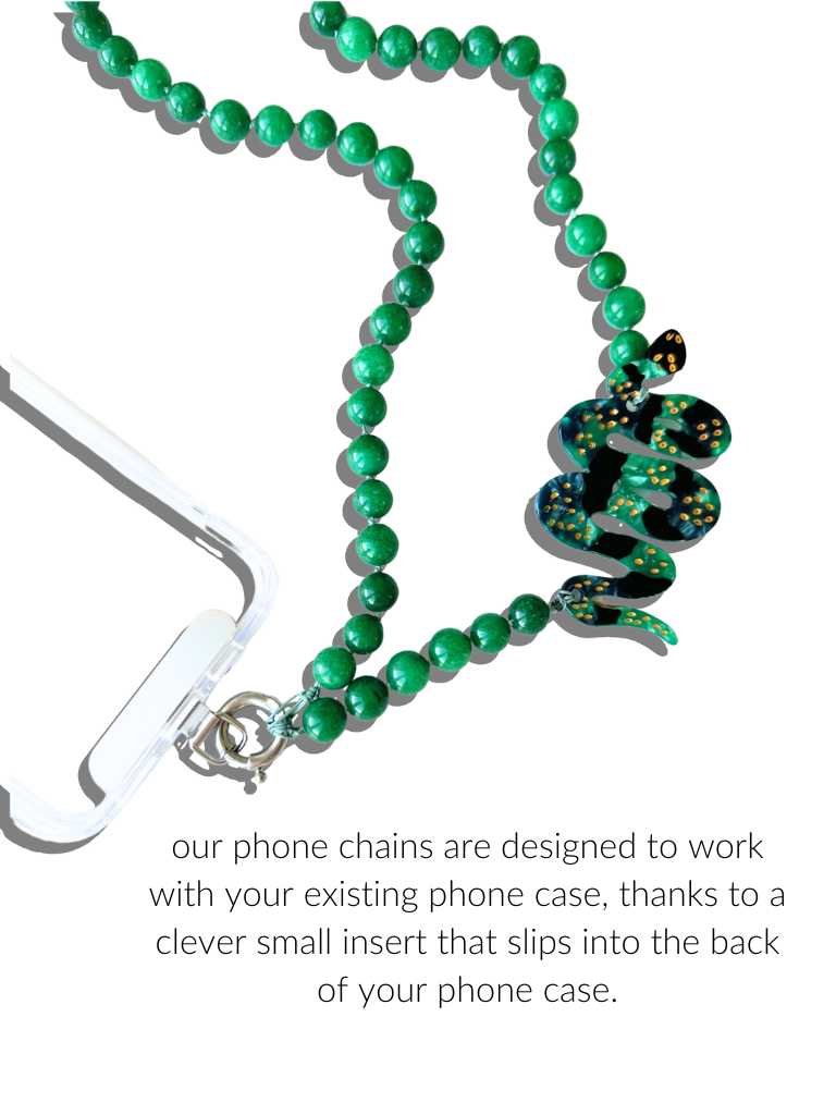 Hand-painted Evil Eye Gemstone Crossbody Phone Chain