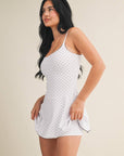 Polka Dot Print Lace Trim Ruffle Mini Dress