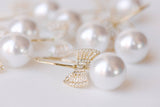 Bow Tie Pearl Statement Earrings