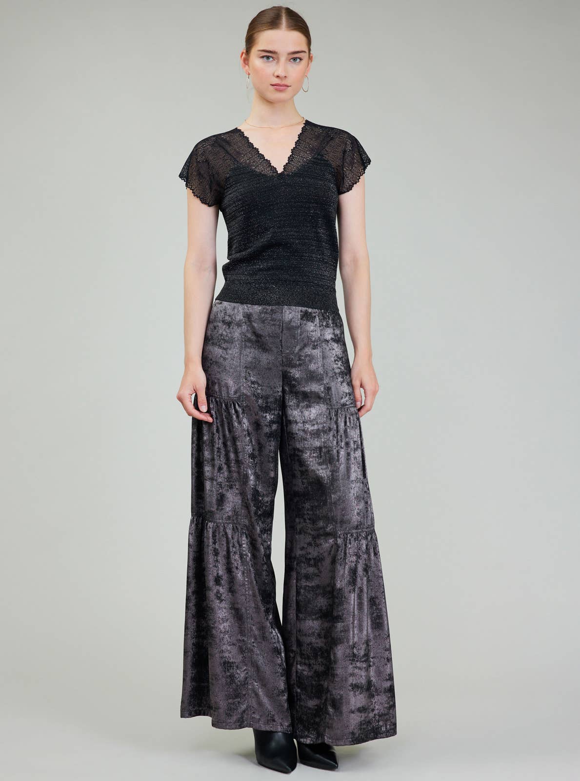 Lucy Glitter Lace Knit Top