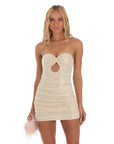 Lucy in the Sky Sequin Strapless Dress in Cream