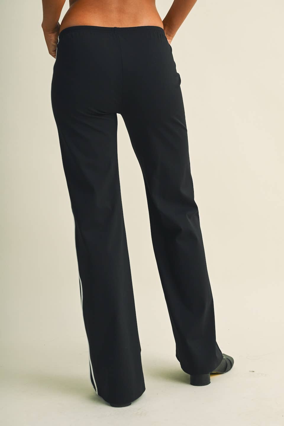 Side Stripe Low Waist Straight Leg Pants