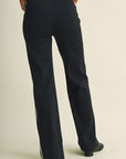 Side Stripe Low Waist Straight Leg Pants