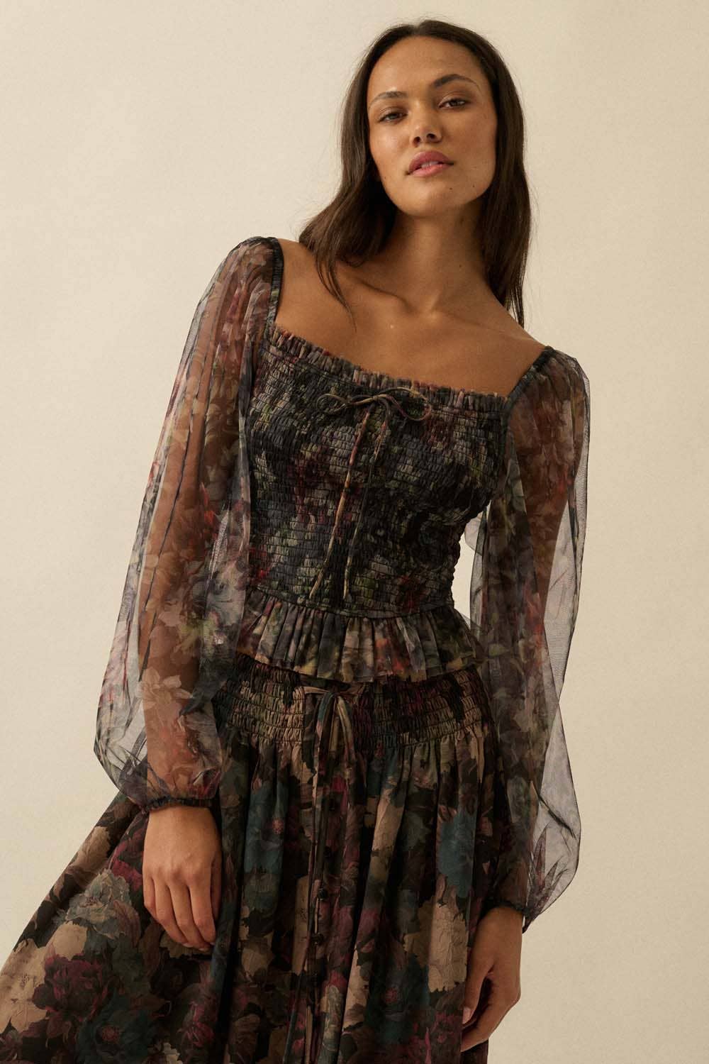 Jenny Smocked Peasant Top