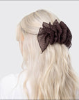 Recycled Chiffon Polka Dot Bow Barrette