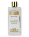 Manifest That Shit - Glass Bottle Safety Matches - White
