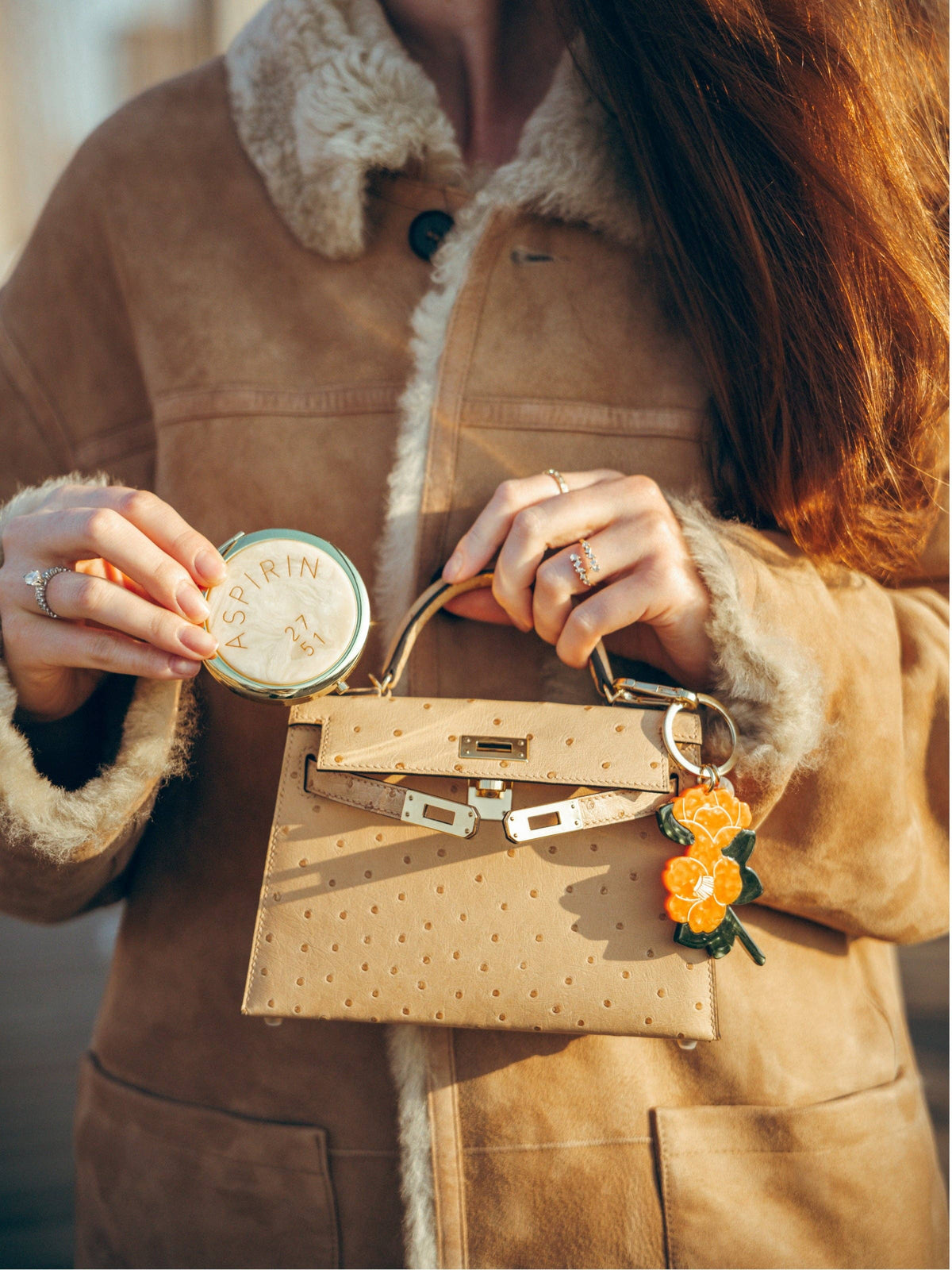 Hand-painted Aspirin Handbag Hero Pill Compact