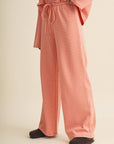 Striped Cotton Knit Wide Leg Pants