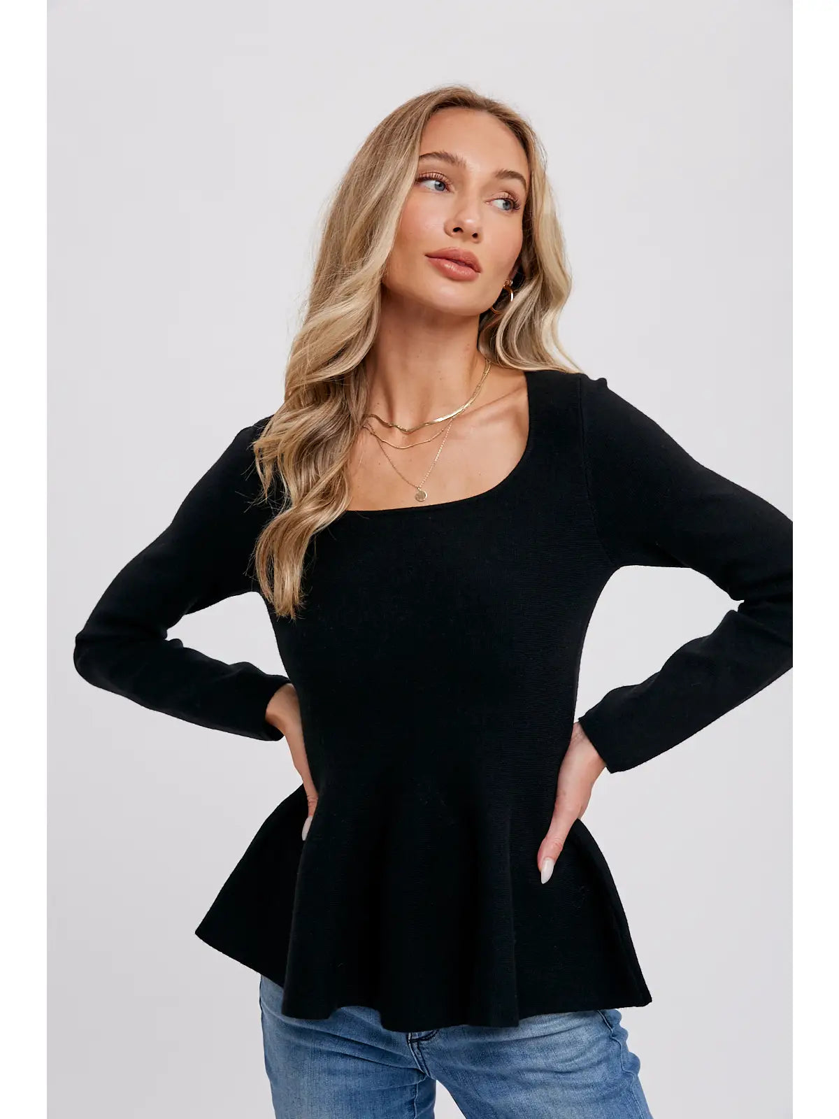 Clare Peplum Knit Top