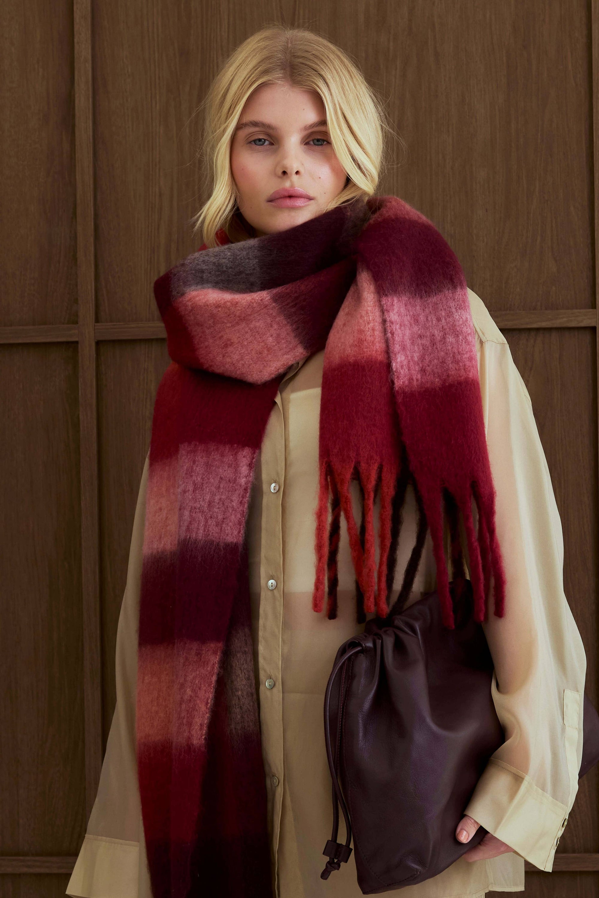 The Reykjavik Scarf  Burgundy check