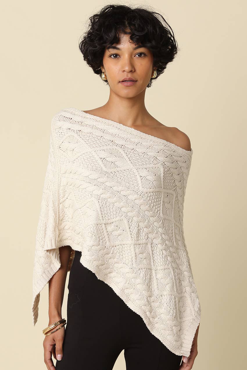 Margo Textured Knit Poncho Top