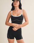 Quinn Contrast Top- Black