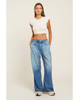 Ainsley Denim Terry Pants- Blue Denim