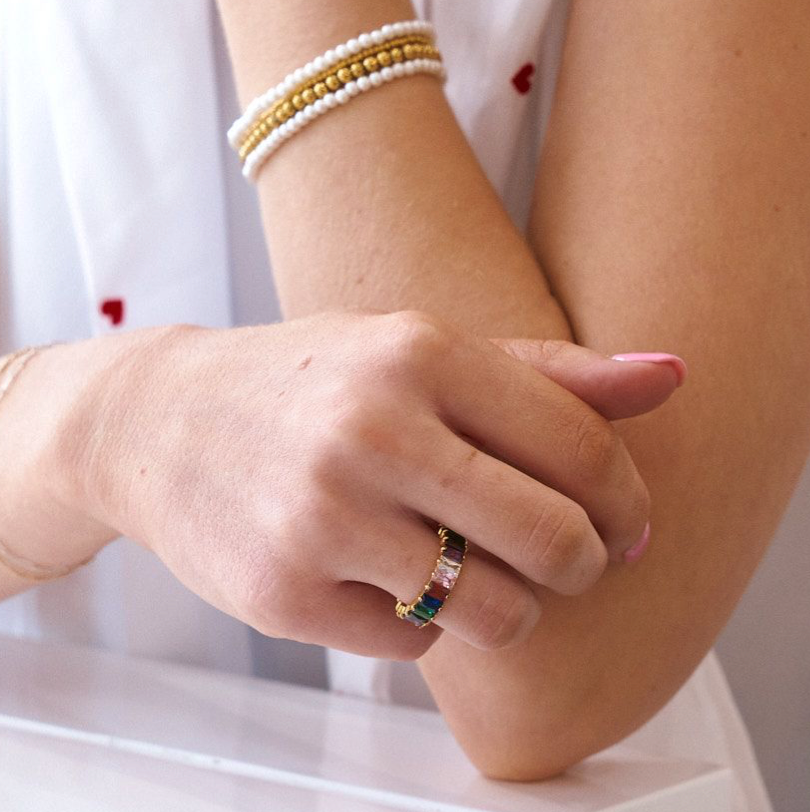 Gold Rainbow Shimmer Ring- Waterproof