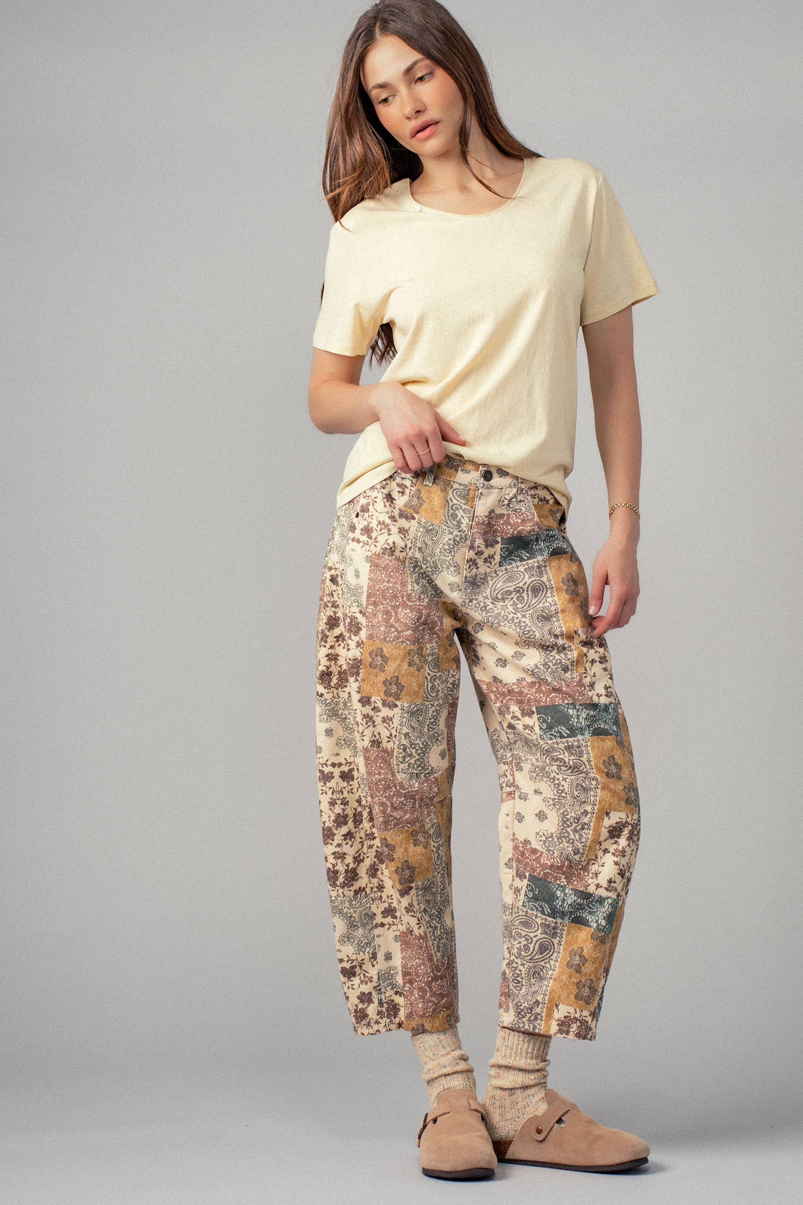 Boho Patchwork Wide Leg Pants