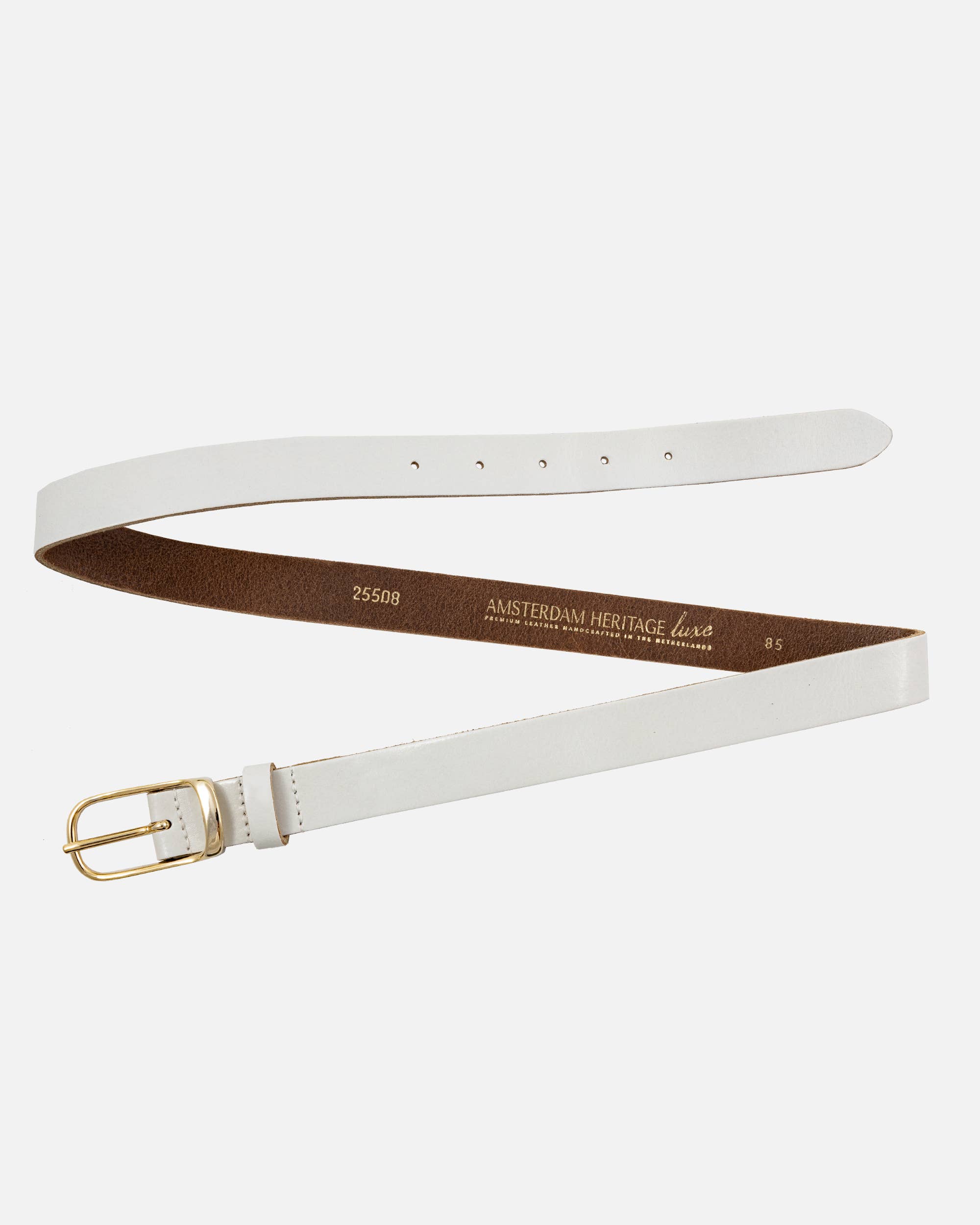 Lasse | Gold Buckle Skinny Classic Design Leather Belt Women