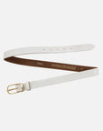 Lasse | Gold Buckle Skinny Classic Design Leather Belt Women