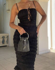 Kasee Small Crystal Top Handle Bag in Silver