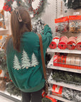Sparkling Christmas Tree Embroidered Crewneck Sweatshirts