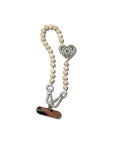Hand-painted Paisley Heart Gemstone Bracelet Phone Chain