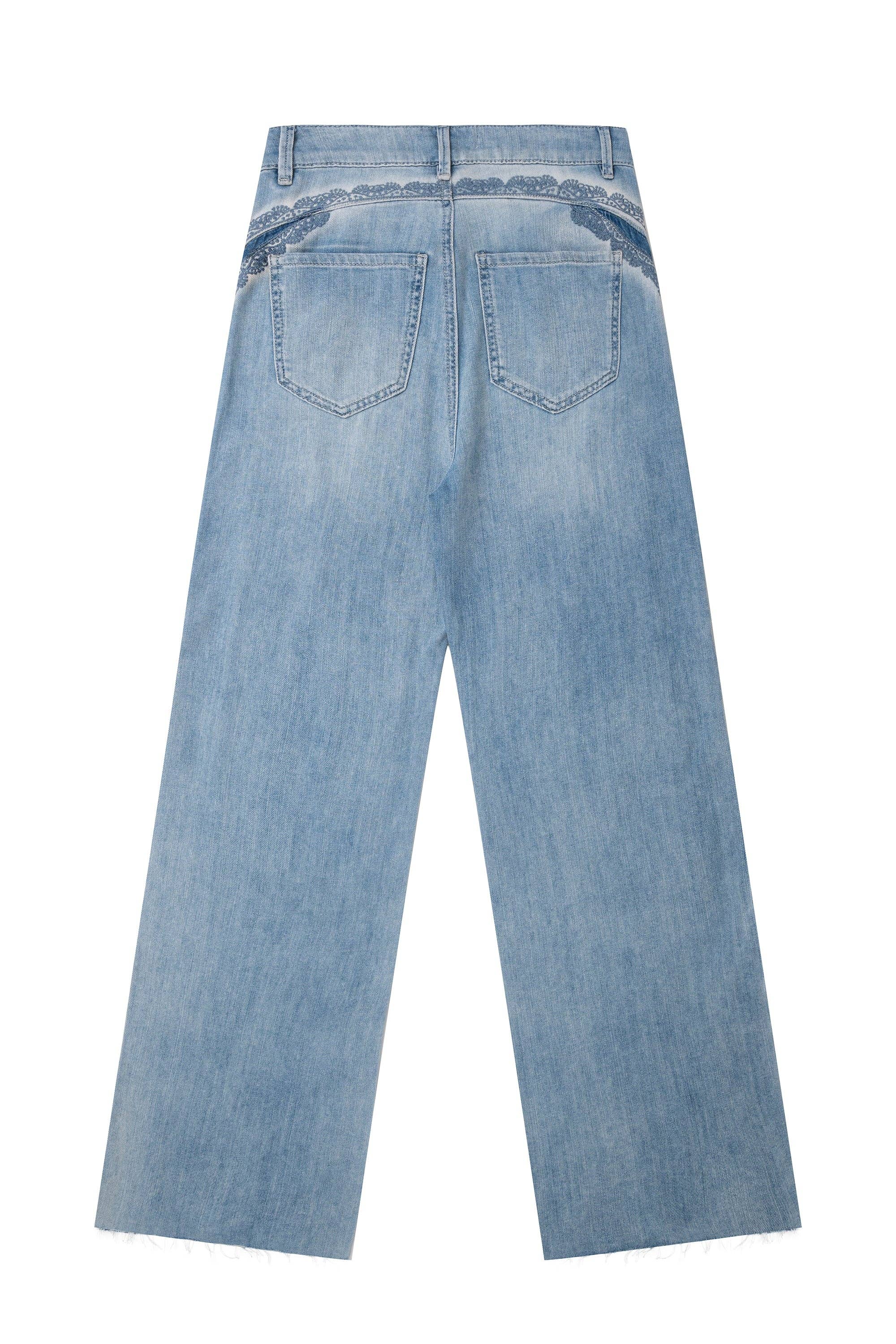 Floral Embroidery Flare Jean