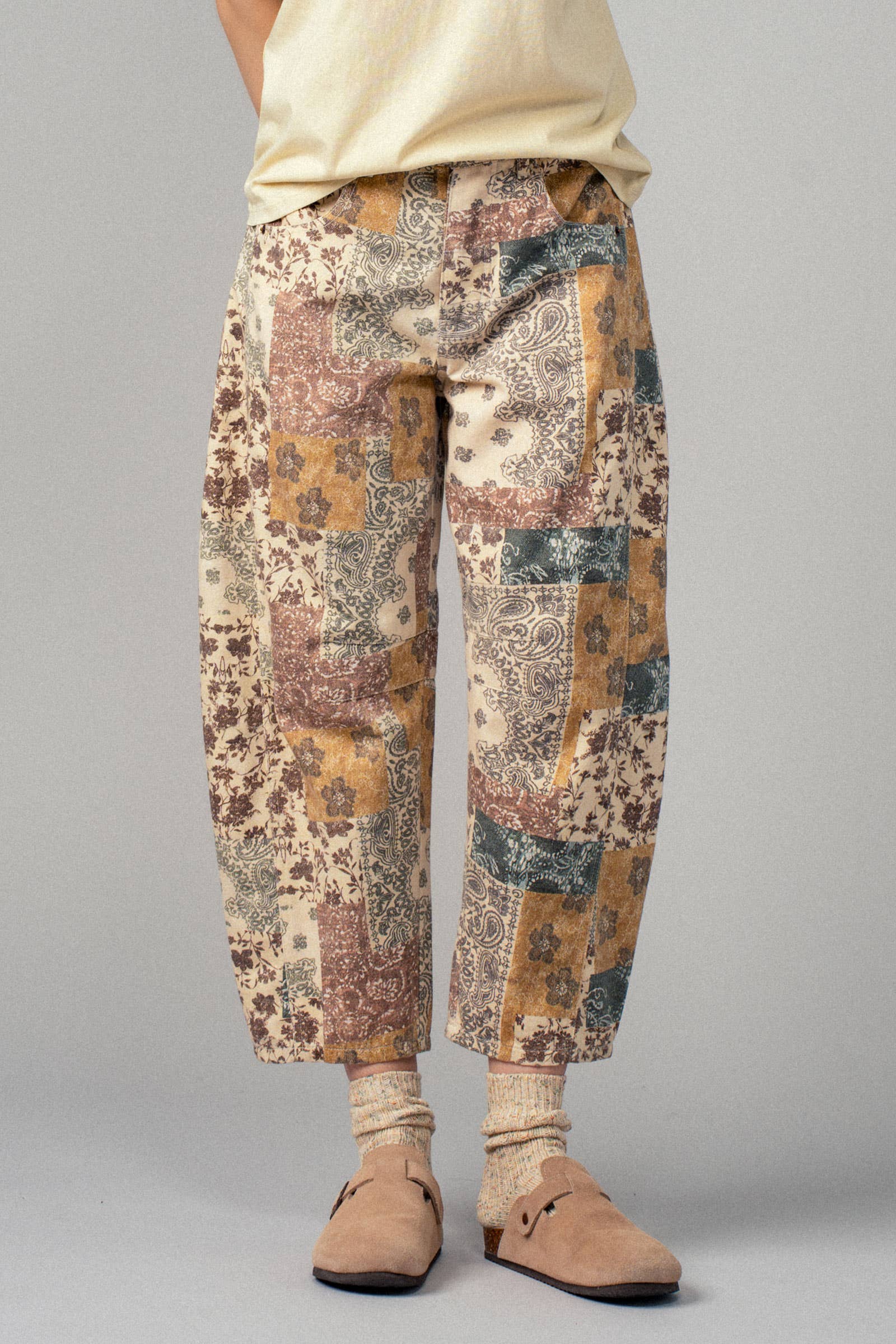 Boho Patchwork Wide Leg Pants