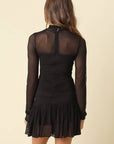 Nia Ruched Drop Waist Mesh Dress
