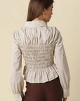Nomi Smocked Peplum Shirt
