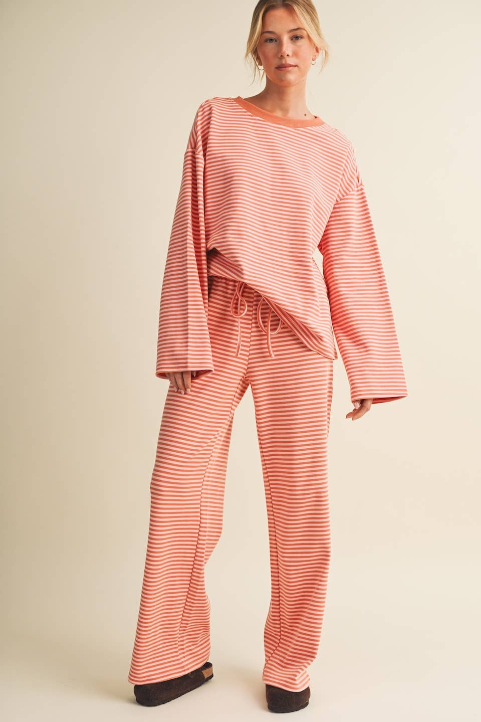 Striped Cotton Knit Oversized Top