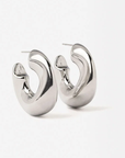 Wave-Puffy Hoop- Steel Earrings- 14K gold or Silver