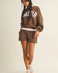 Amour Polka Dot Print Crewneck Crop Sweatshirt