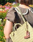 Hand-painted Daisy Cowboy Boot Bag Charm + Keychain | Eco-Friendly