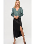 Lourdes Wrap Front Cuffed Blouse