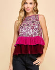 Mona Sequined Peplum Top