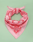 PAISLEY PINK SILKY FEEL BANDANA SCARF - sanitystyle