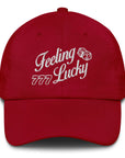 'Feeling Lucky' Dad Hat - Cherry
