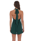 Lucy in the Sky Cowl Neck Halter Dress in Green