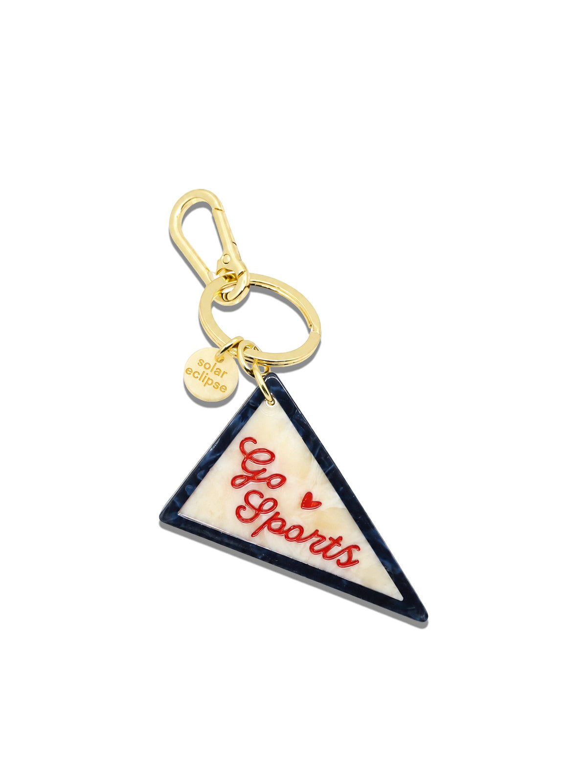 Hand-painted Go Sports Pendant Flag Bag Charm + Keychain | Eco-Friendly