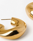 Wave-Puffy Hoop- Steel Earrings- 14K gold or Silver