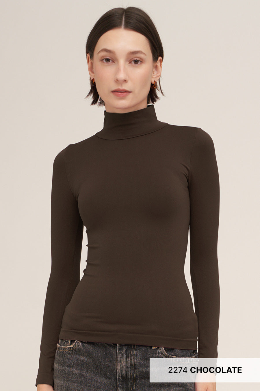 Kylie Seamless Mockneck Top