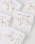 Petite Pearl Bow Stud Holiday Earrings